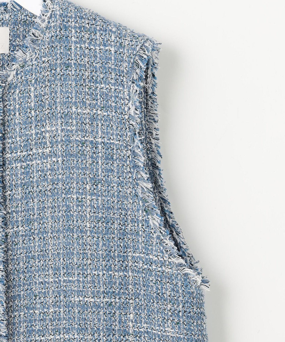 自由区 ファンシーノットツイード ジレ 