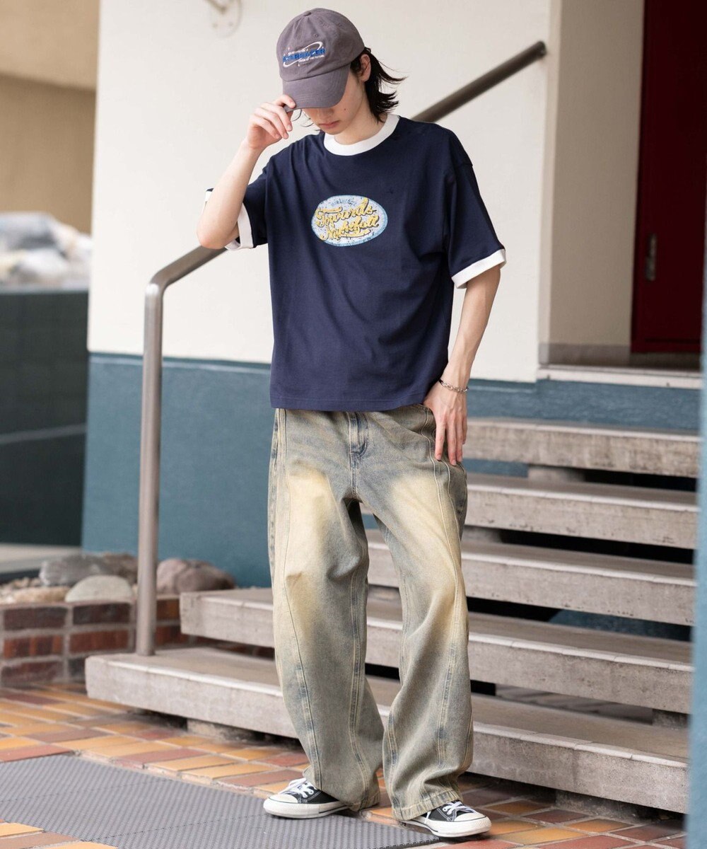 WEGO 【ユニセックス着用ITEM/MLサイズ展開】コンパクトフィットグラフィックリンガーT（SS） 