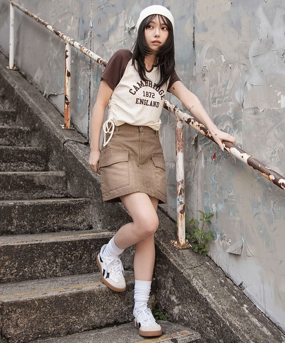 WEGO キーネックサイドレースアップちびT 