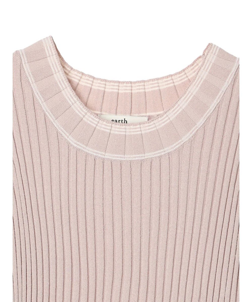 earth music&ecology ノースリーブラインニットプルオーバー 