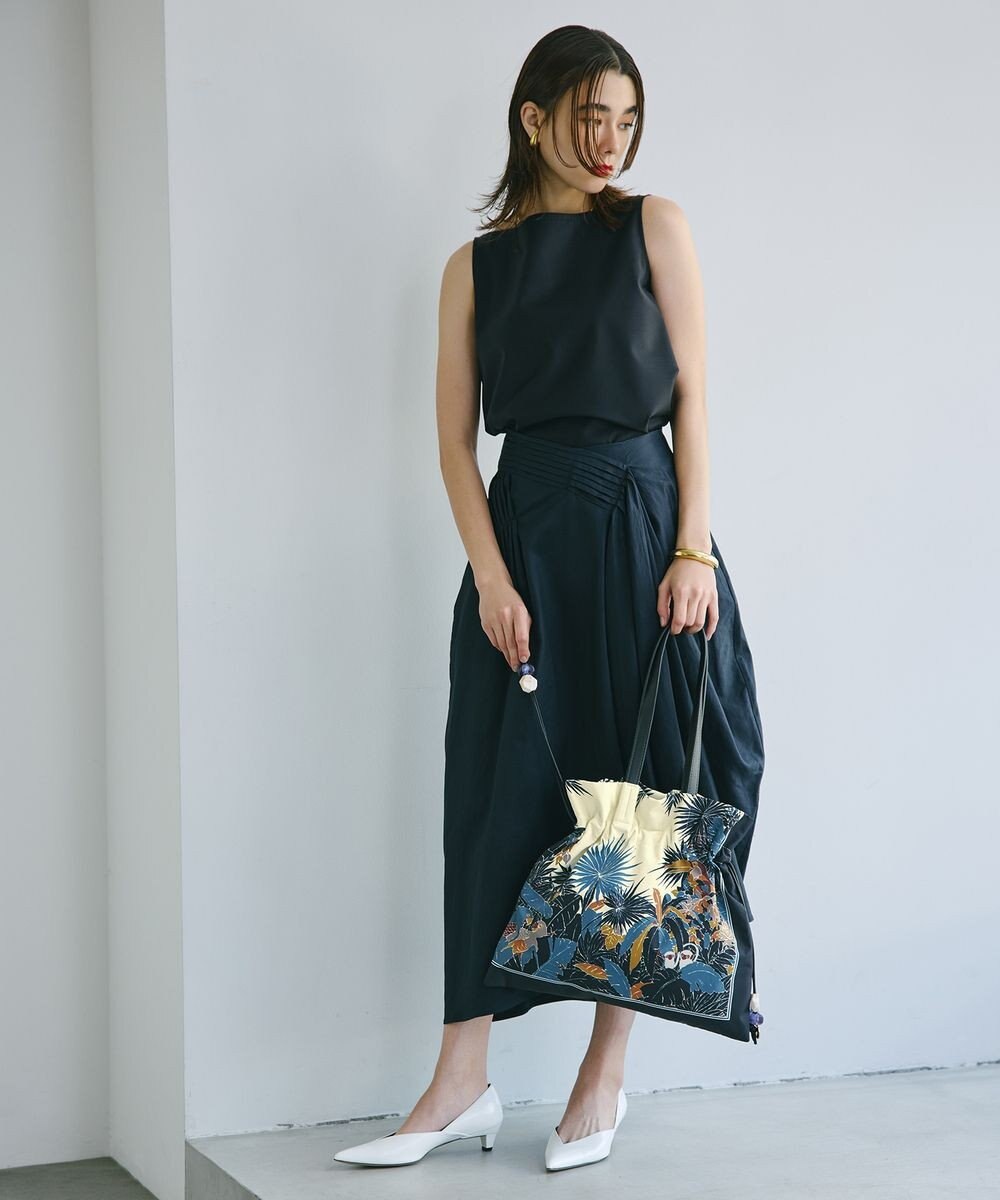 TOPKAPI 【TREASURE TOPKAPI】マイルドサテン スカーフ柄 巾着 トート バッグ 