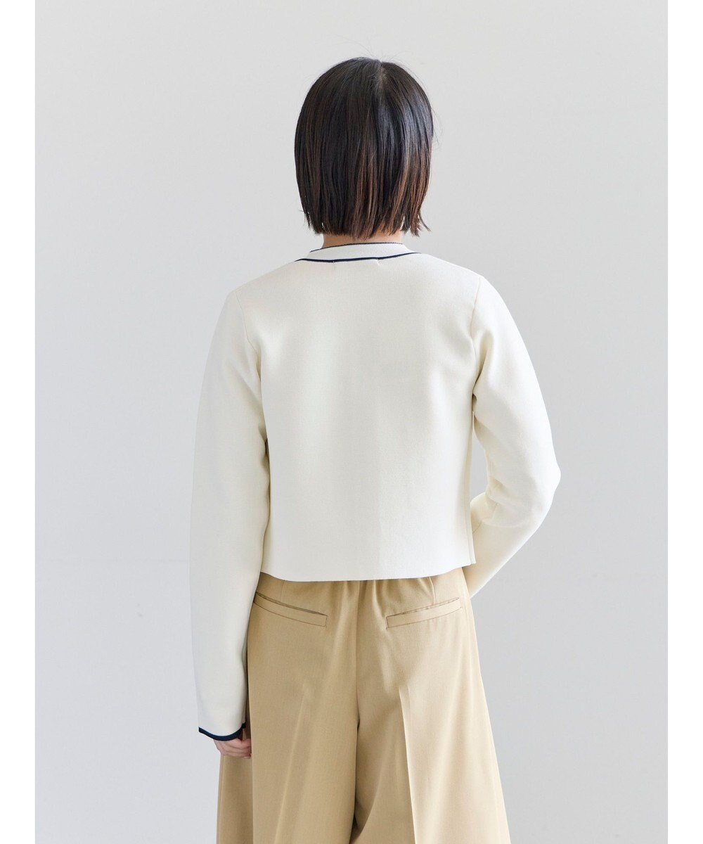 Te chichi ミラノリブ配色ラインカーディガン 