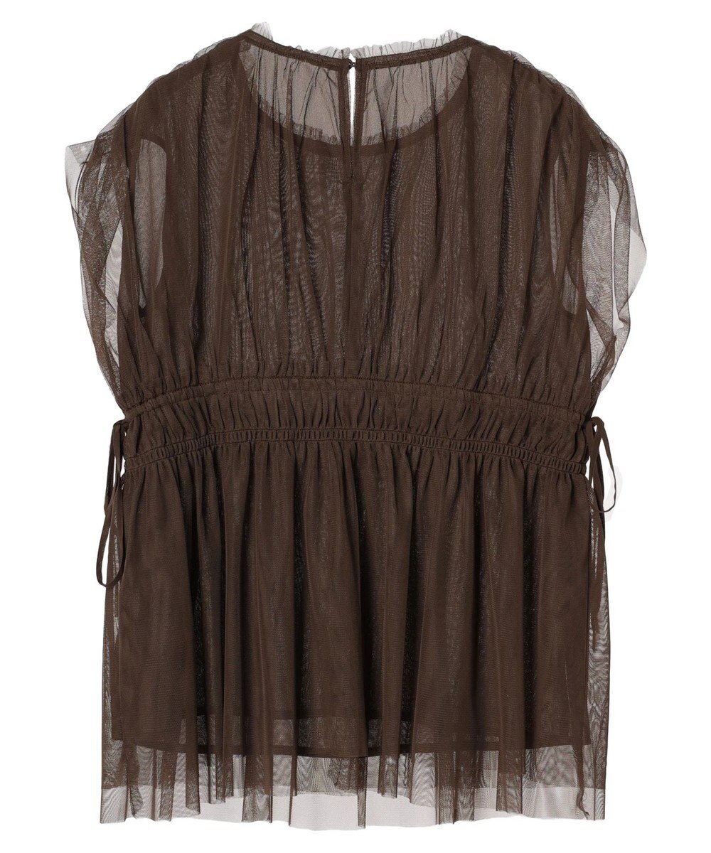 YECCA VECCA チュールギャザーブラウス 