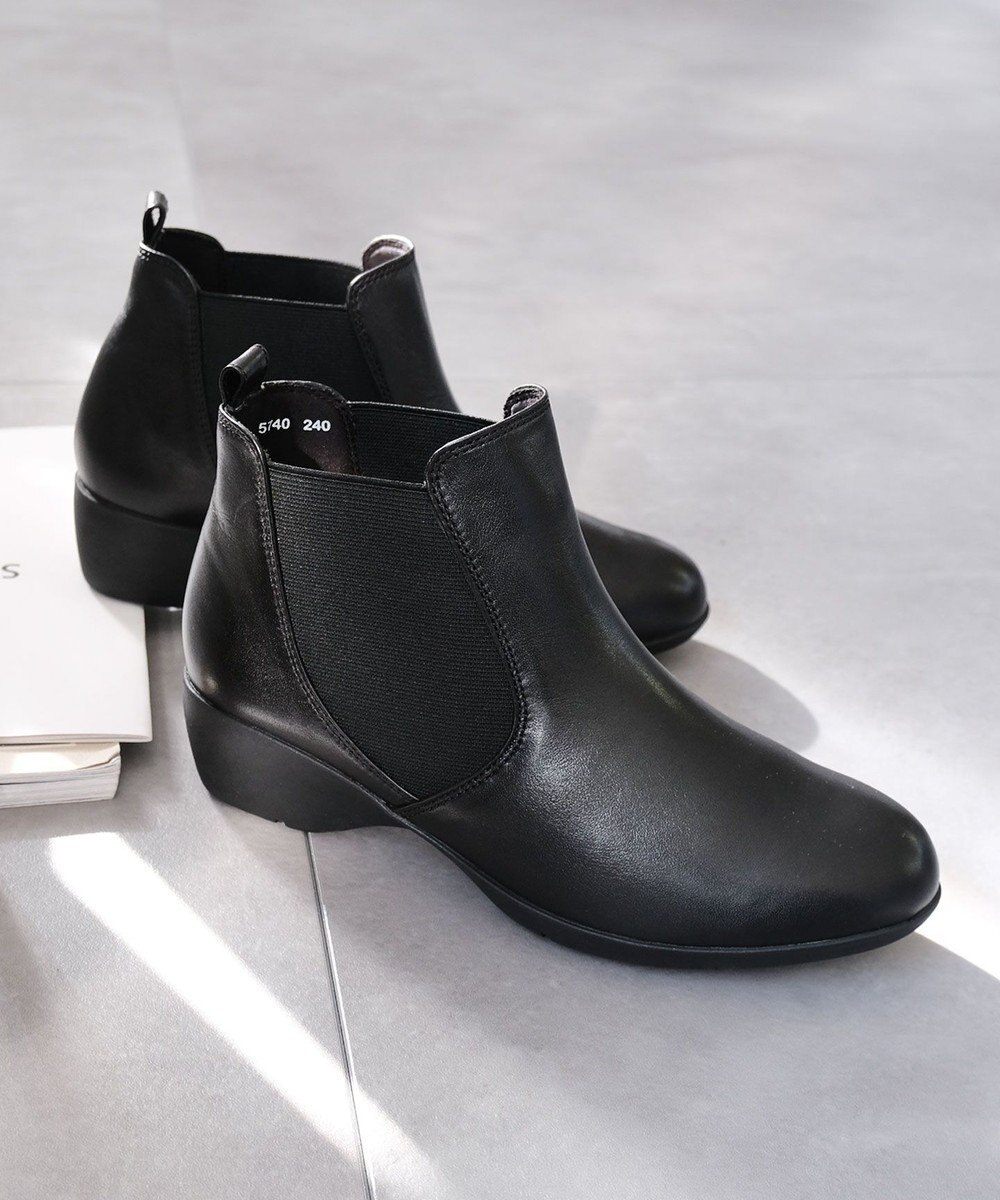 Pointer 本革 両ゴム サイドゴアショートブーツ 