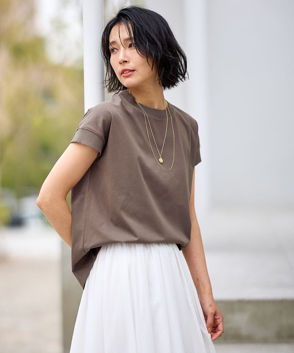 ANY ニットリブフレンチスリーブプルオーバー 