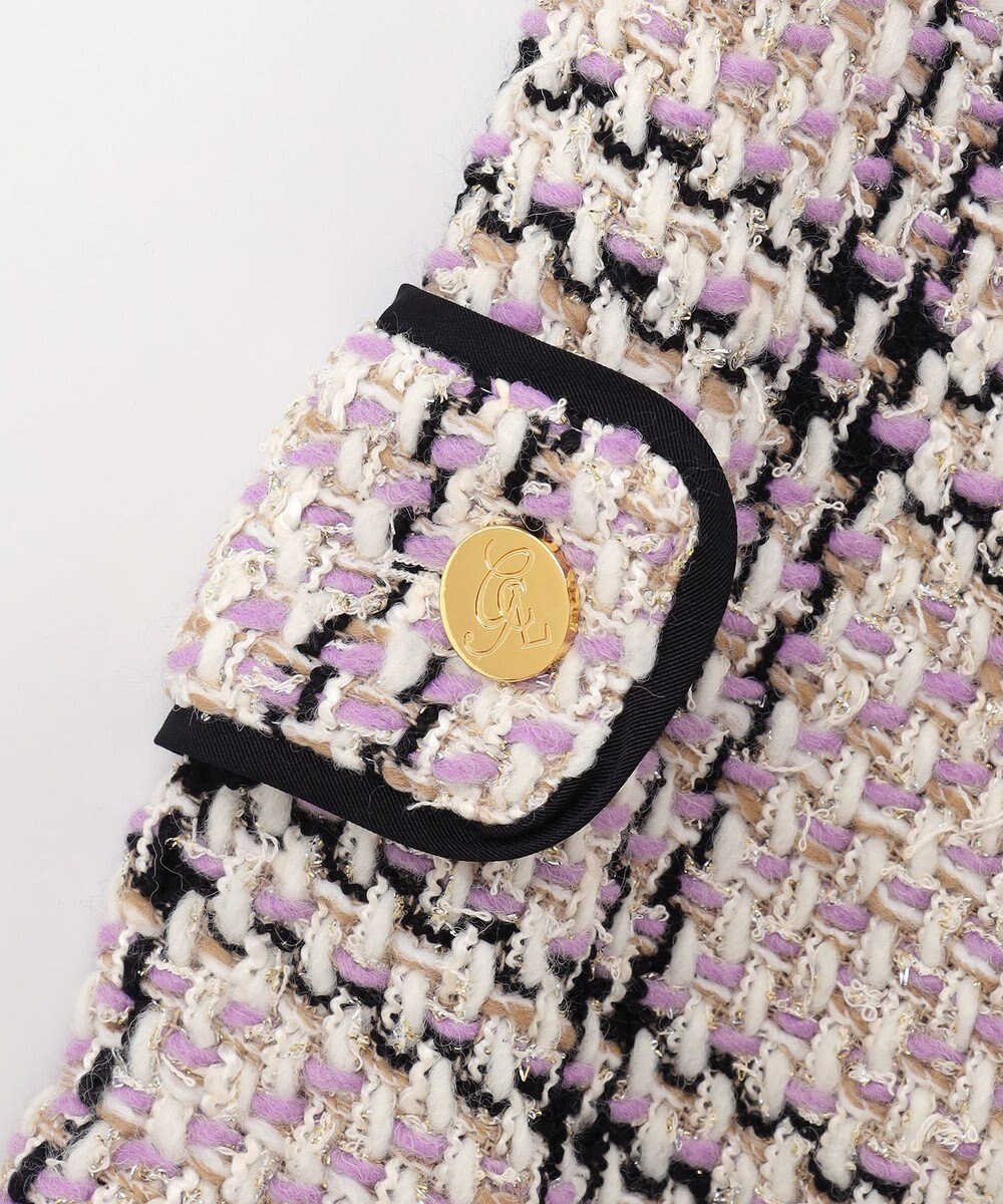 GRACE CONTINENTAL ツイードフーディーコート 