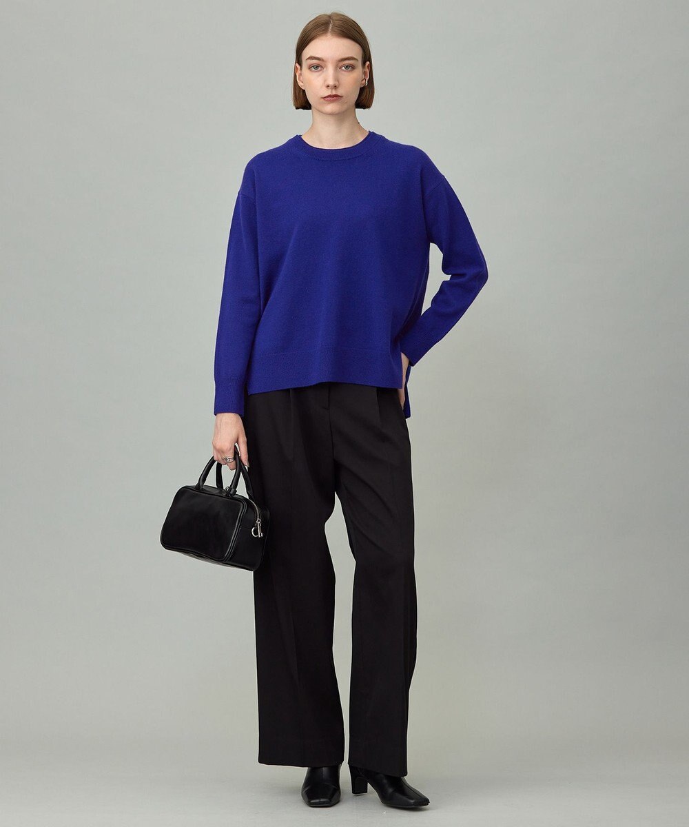 ICB L 【裏起毛】 ウォームサテン ワイドストレートパンツ 