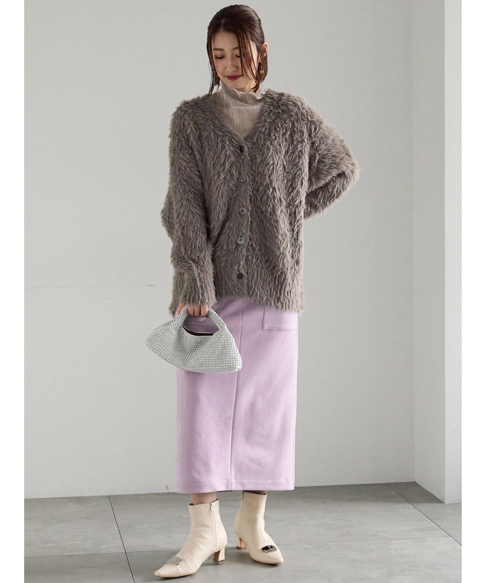 Te chichi シャギーVネックカーディガン 