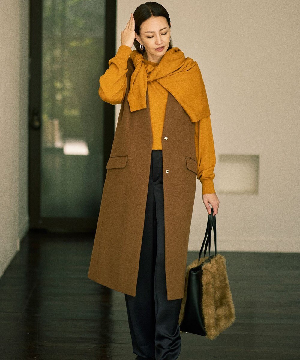 自由区 L 【カタログ掲載】ファインウールカシミヤドルマンシルエット ニット 