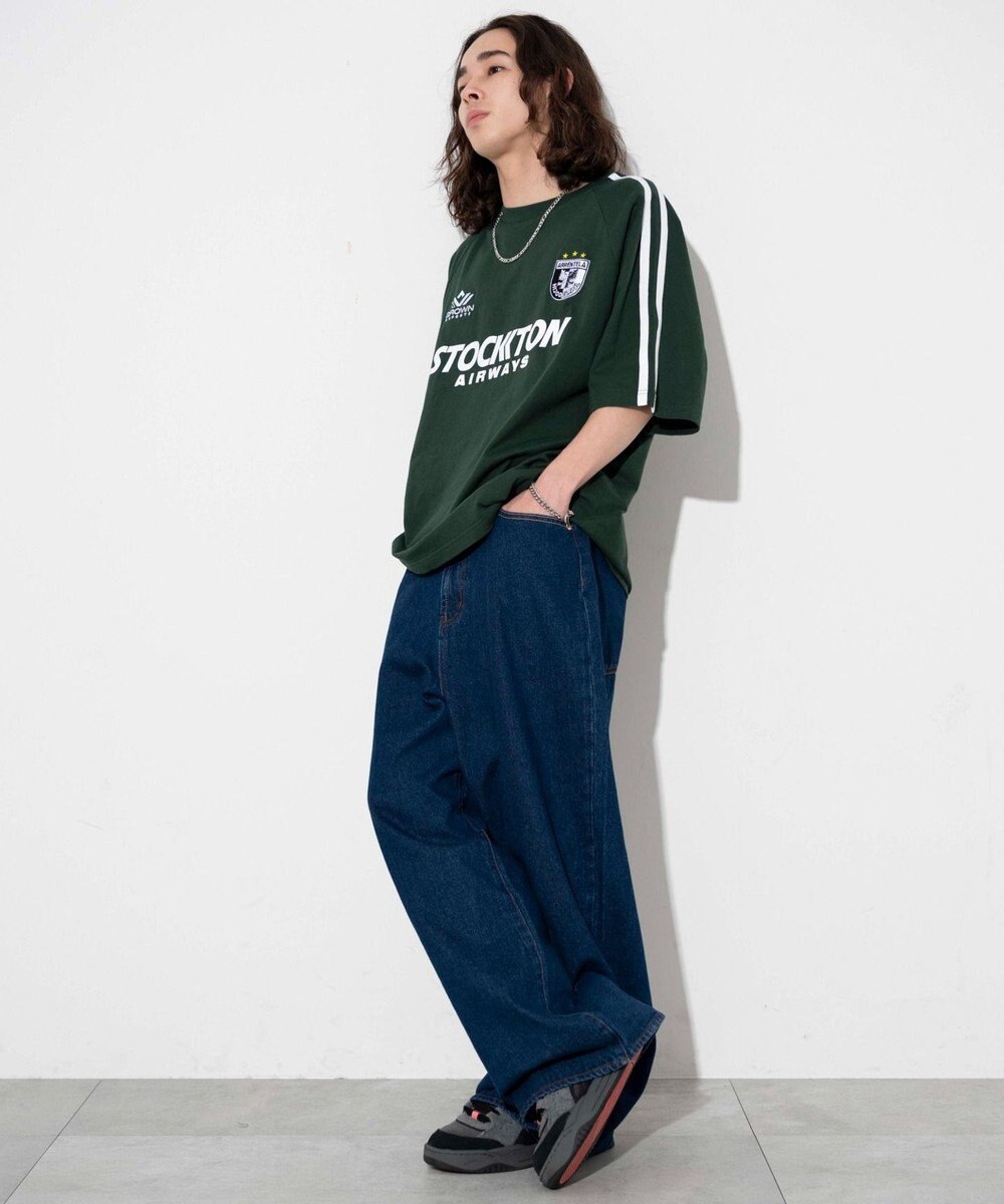 WEGO 【ユニセックス着用ITEM/手洗い可/MLサイズ】ラインゲームロゴT 