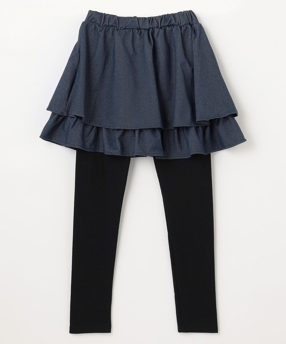 ANY KIDS パール×デニムニットスカッツ 