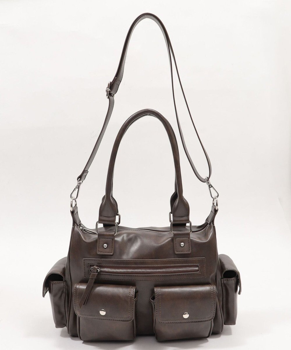 WEGO ポケットデザインボストンショルダー 