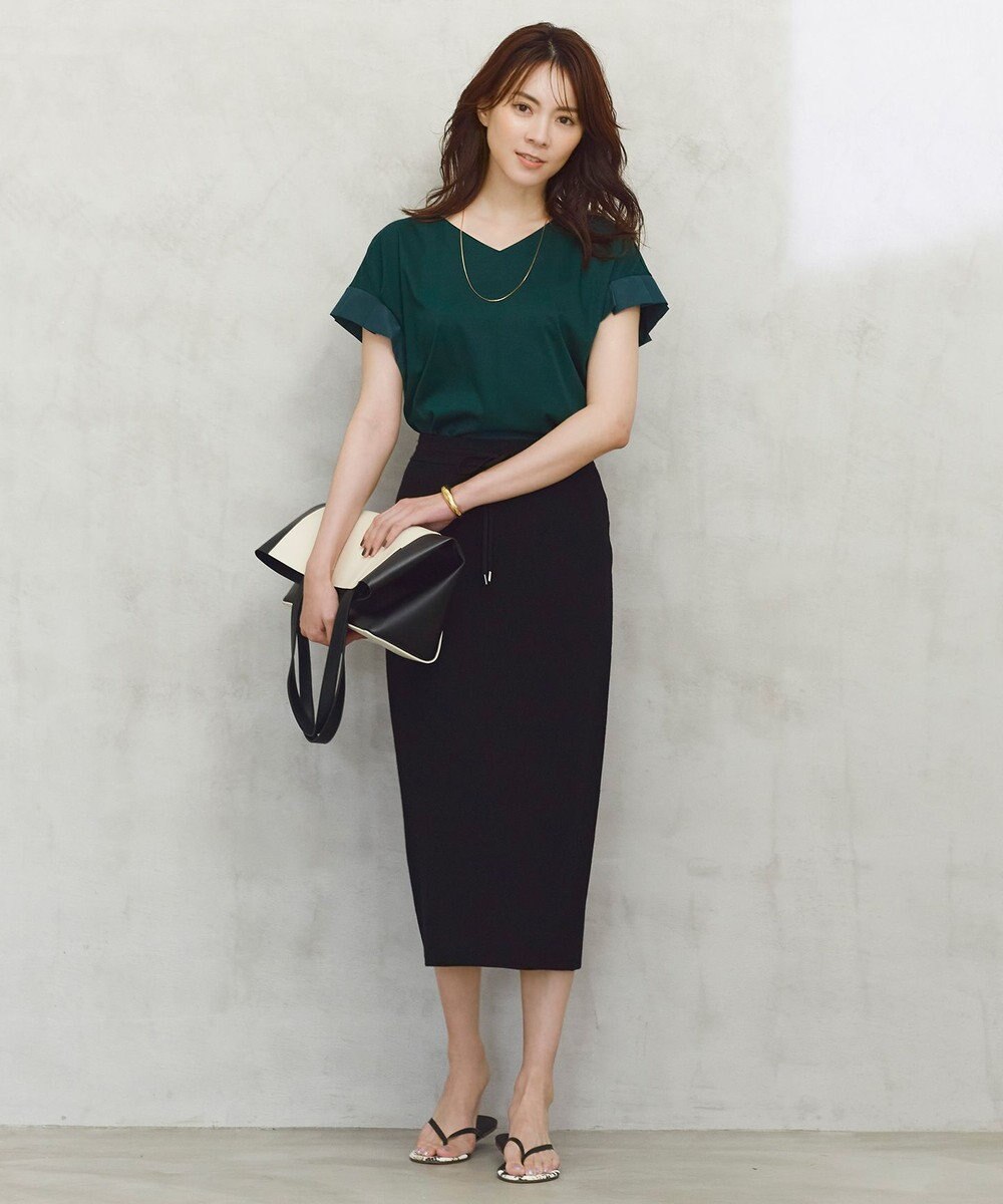 23区 ヴィスコースストレッチ タイト スカート 