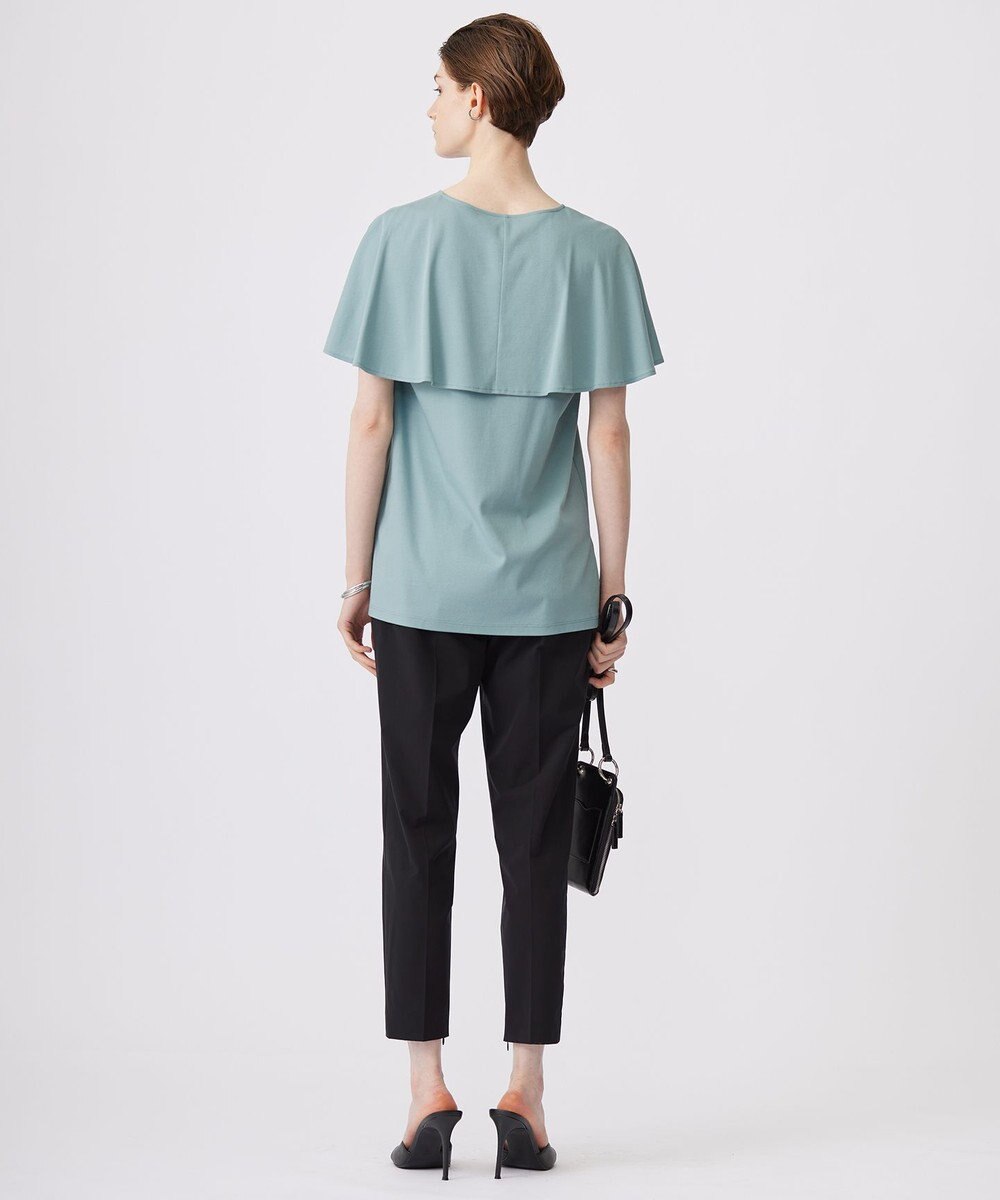 ICB 【接触冷感・UVケア・洗える】 ハイツイストスムース ケープデザインカットソー 