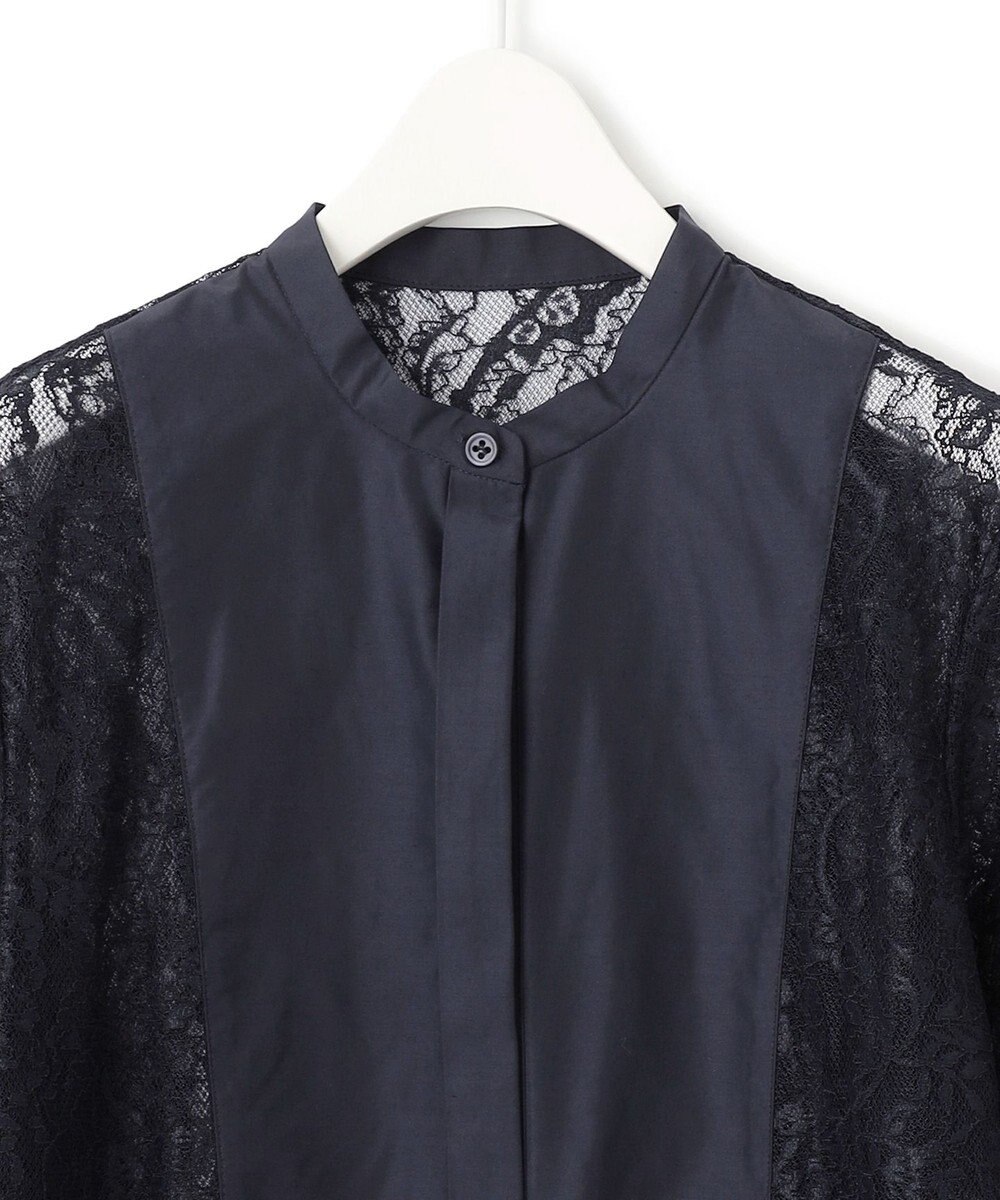 ICB 【洗える】ナイロンラッセルレース シャツワンピース 