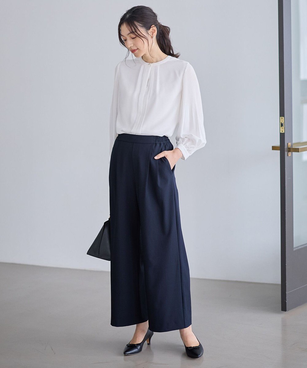 ANY イージーケアライトストレッチワイドパンツ 