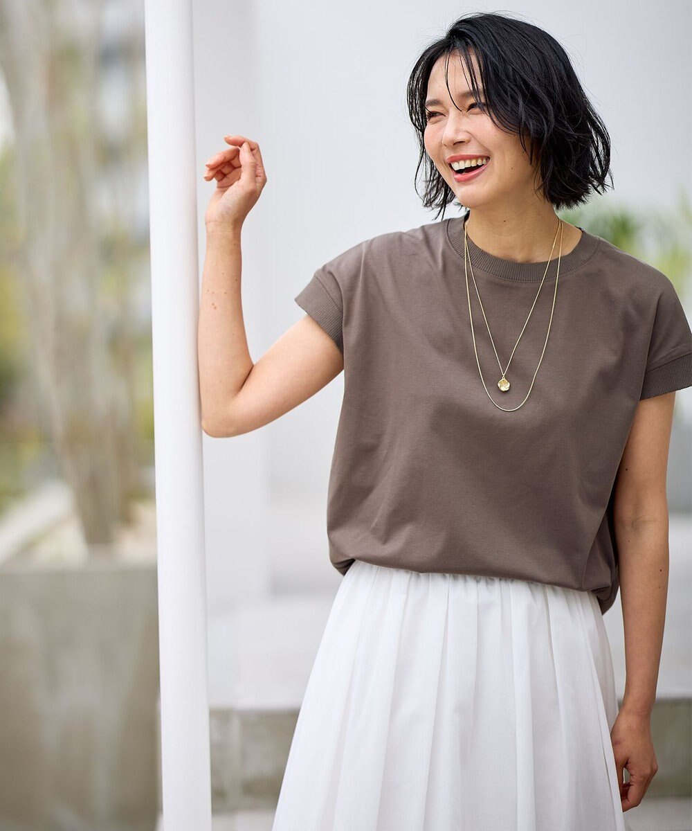 ANY ニットリブフレンチスリーブプルオーバー 