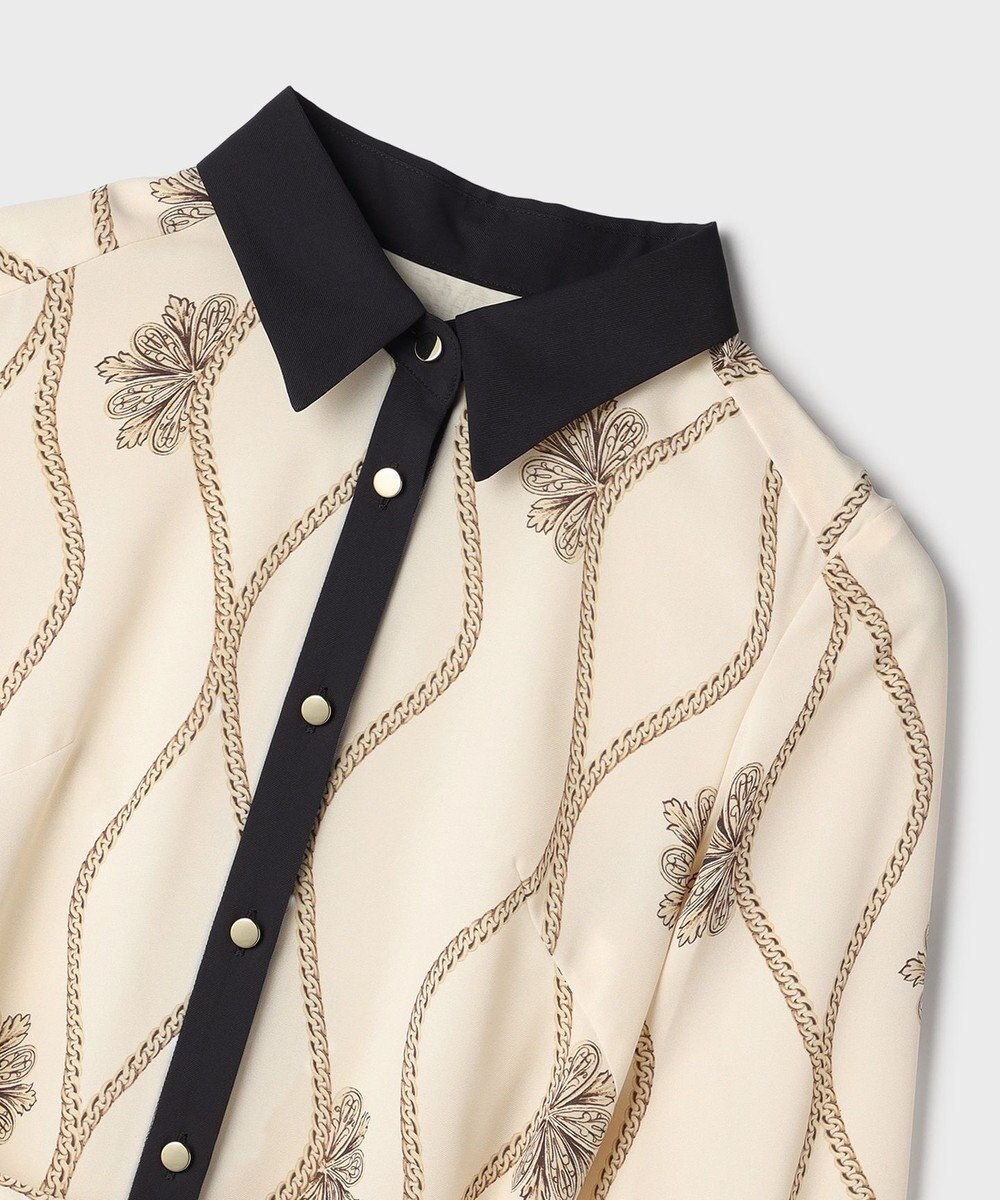 GRACE CONTINENTAL スカーフプリントシャツワンピース 