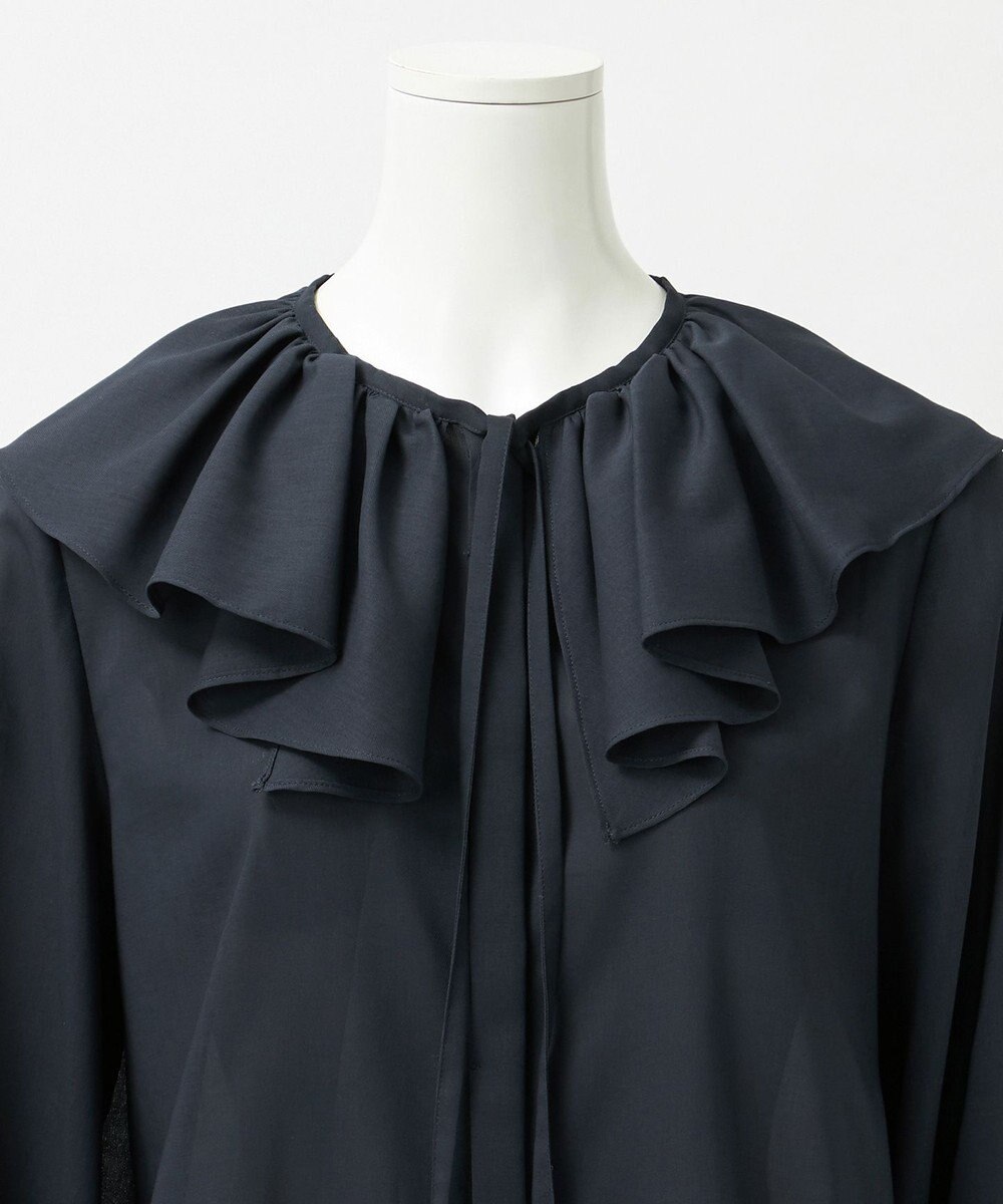 23区 【GOLD LABEL】シアーコットン ラッフル襟 ブラウス 