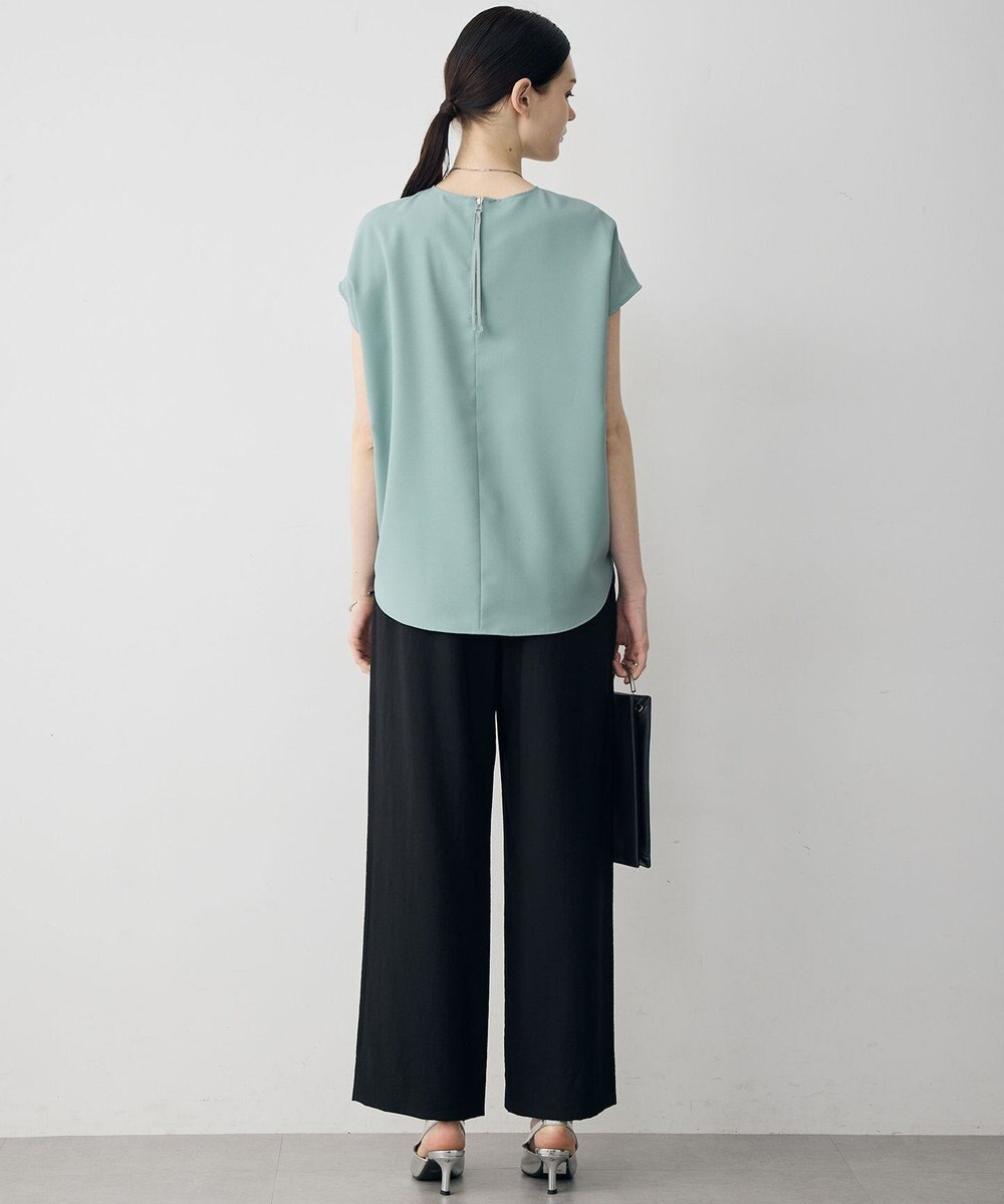 ICB 【先行予約】 FluidBackSatin フレンチスリーブブラウス 