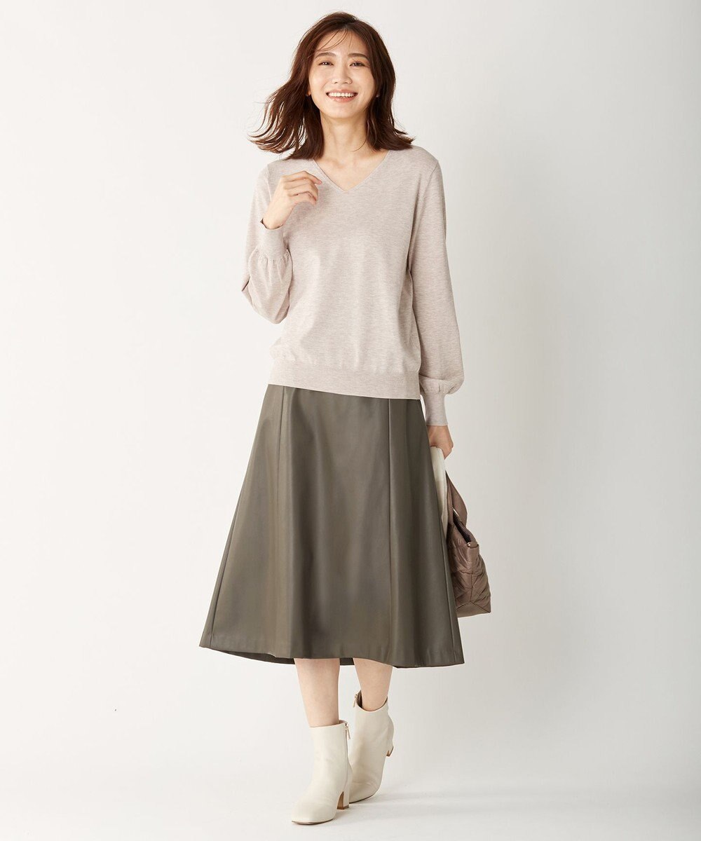 J.PRESS LADIES 【WEB限定・洗える】BARTOLOZZI ポリエステルレザーII スカート 