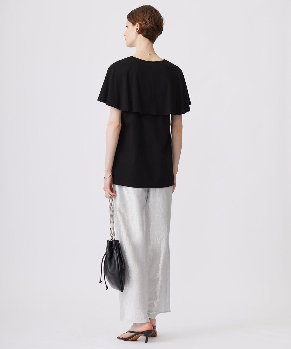 ICB 【接触冷感・UVケア・洗える】 ハイツイストスムース ケープデザインカットソー 