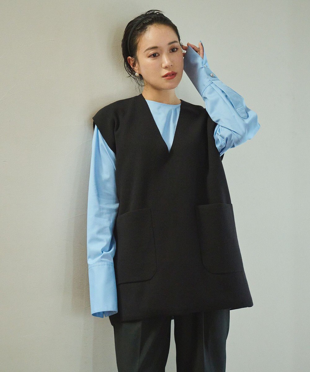 #Newans 【洗える】Vネックニットベスト 