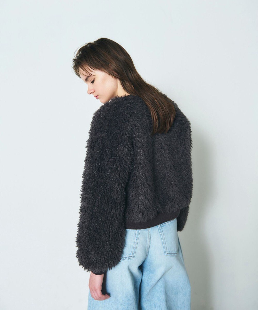 GRACE CONTINENTAL フェイクファーニットカーディガン 