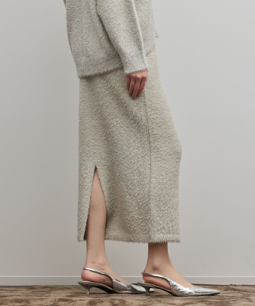 GRACE CONTINENTAL ラメフェザーニットスカート 