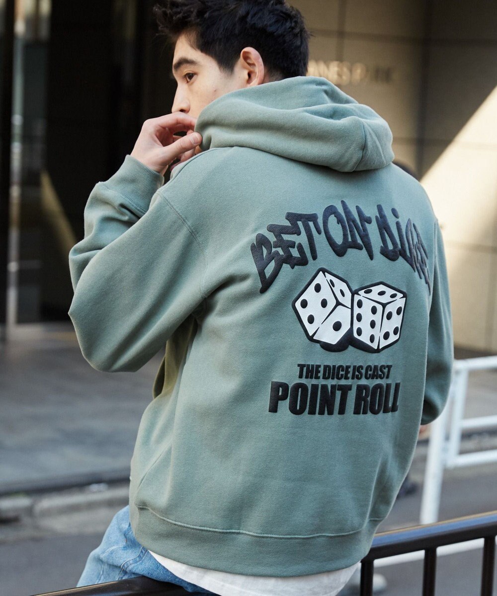 WEGO 【裏起毛/ユニセックス着用ITEM】リラックスフィットグラフィックパーカー 