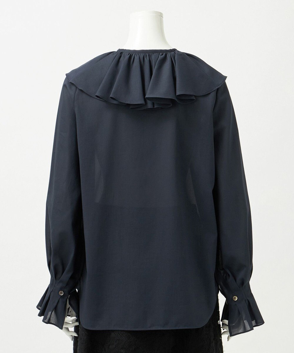 23区 【GOLD LABEL】シアーコットン ラッフル襟 ブラウス 