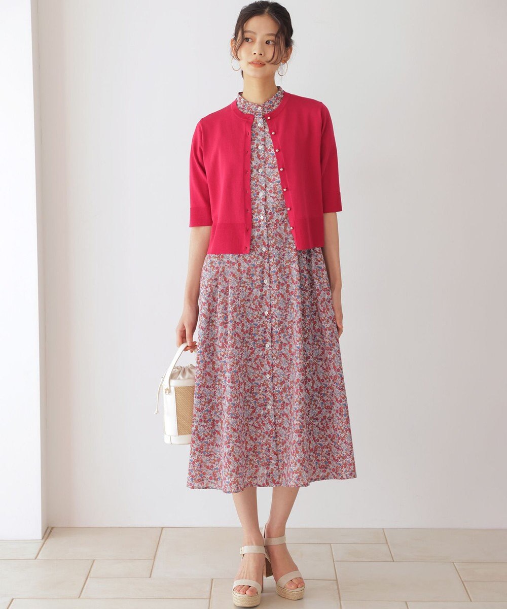 組曲 フラワーガーデンプリント ワンピース 