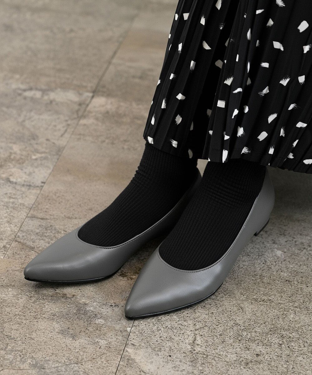 Pointer 日本製 本革美脚ローヒールパンプス 