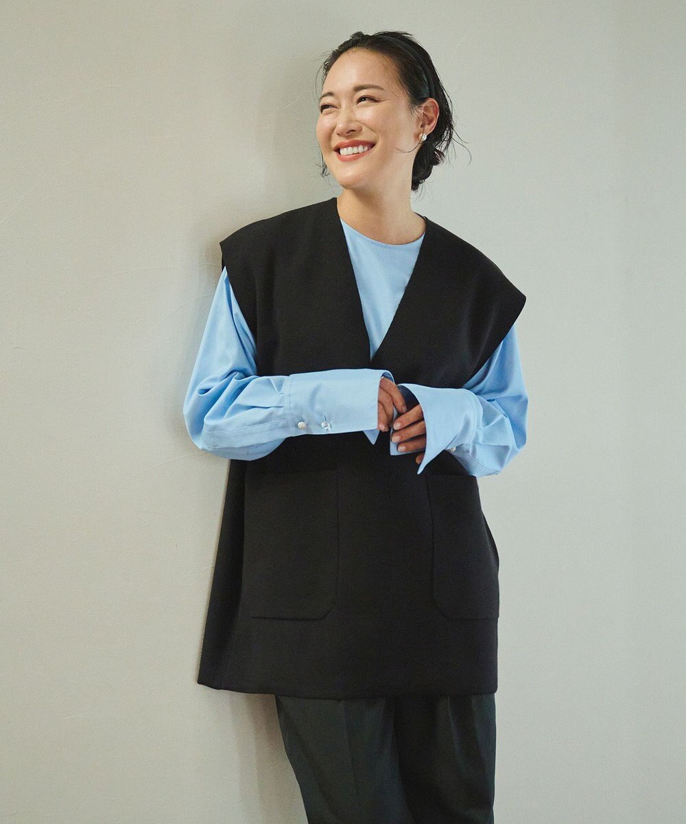 #Newans 【洗える】Vネックニットベスト 