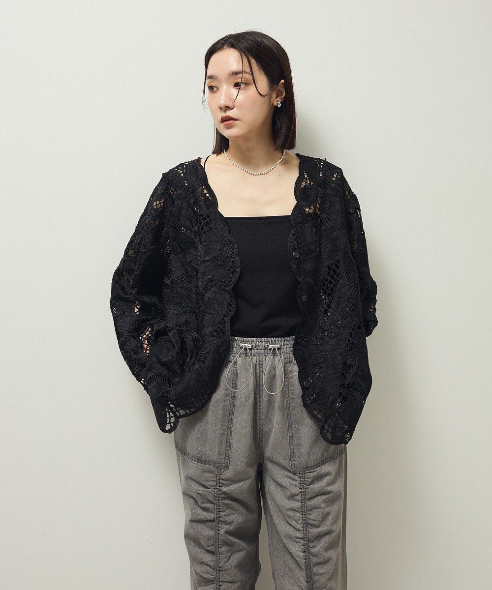 Green Parks ・ＥＬＥＮＣＡＲＥ　ＤＵＥ　レーシーカーディガン 