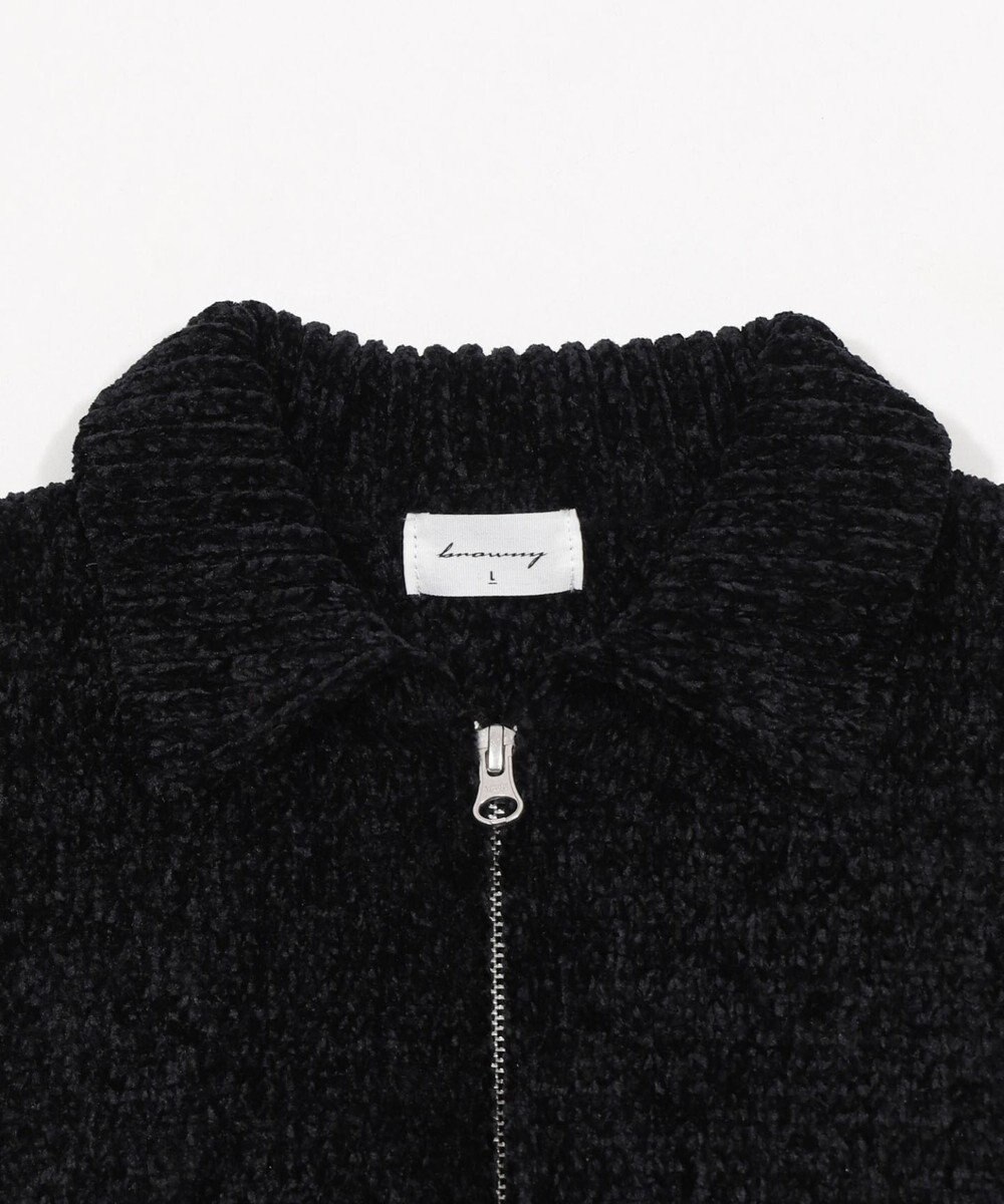 WEGO 【ユニセックス着用ITEM】ベロアモールワンポイントZIPカーディガン 