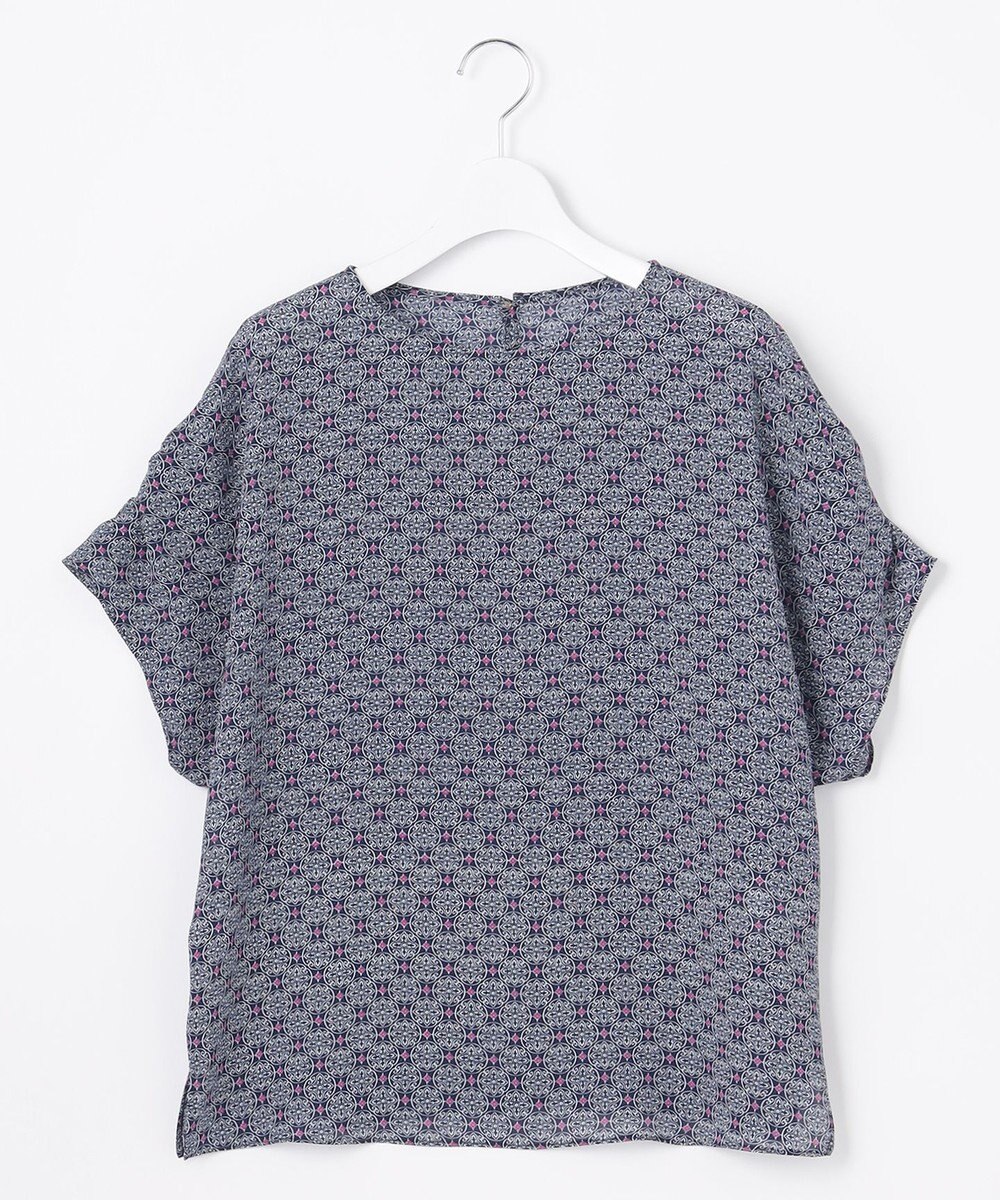 自由区 【洗える・XSサイズあり】アラベスクプリント ブラウス 