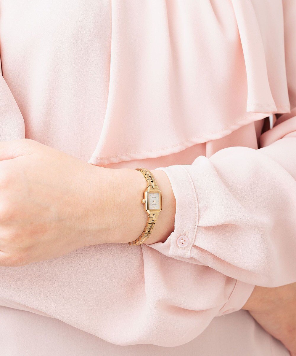 CITIZEN 【アンティークな雰囲気】小ぶりなスクエアケース 電池交換不要 ピンクゴールド 