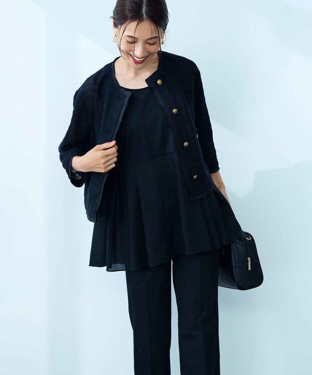 23区 【洗える】ナチュラルコットンベア タフタコンビ タンクトップ 