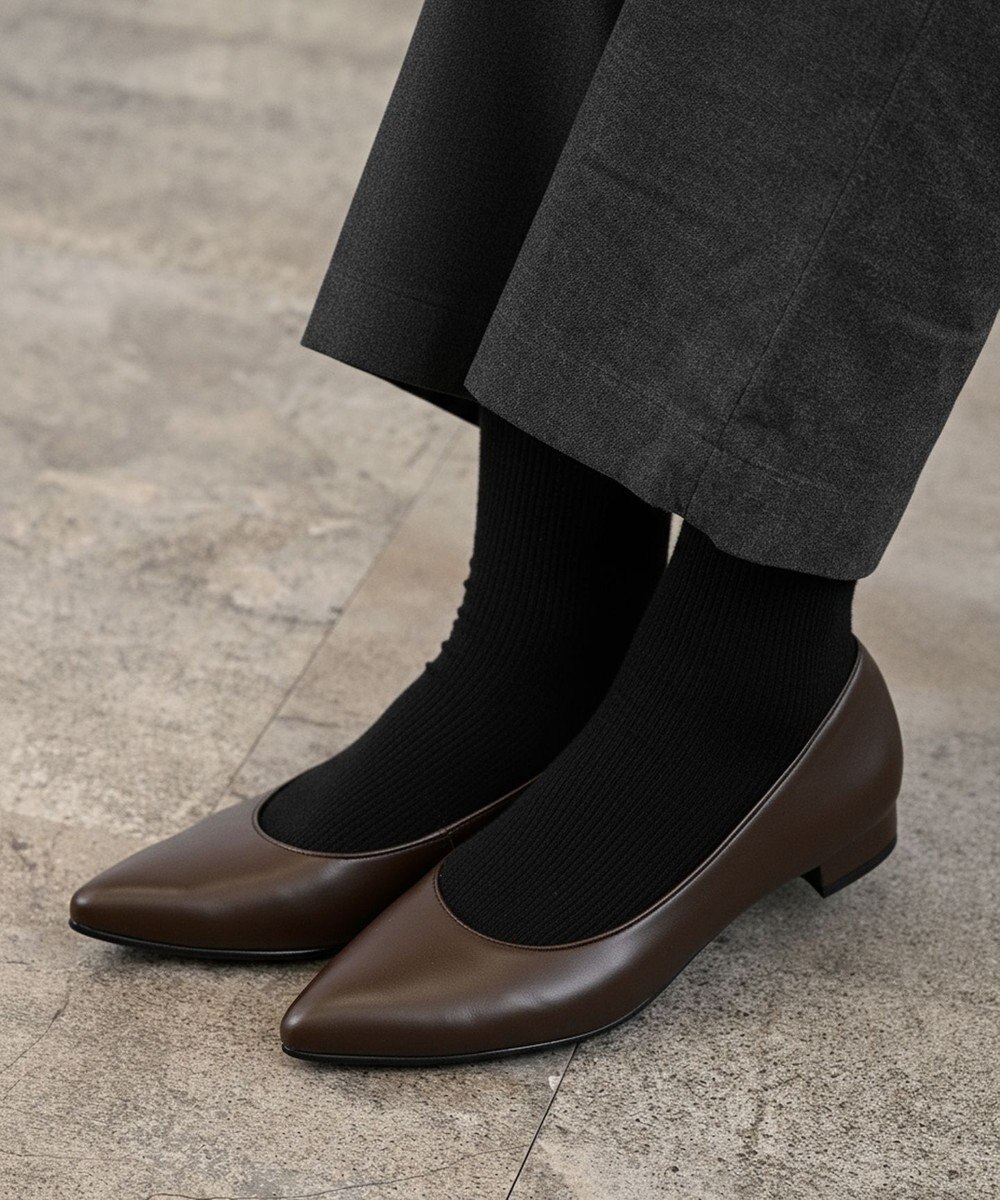 Pointer 日本製 本革美脚ローヒールパンプス 