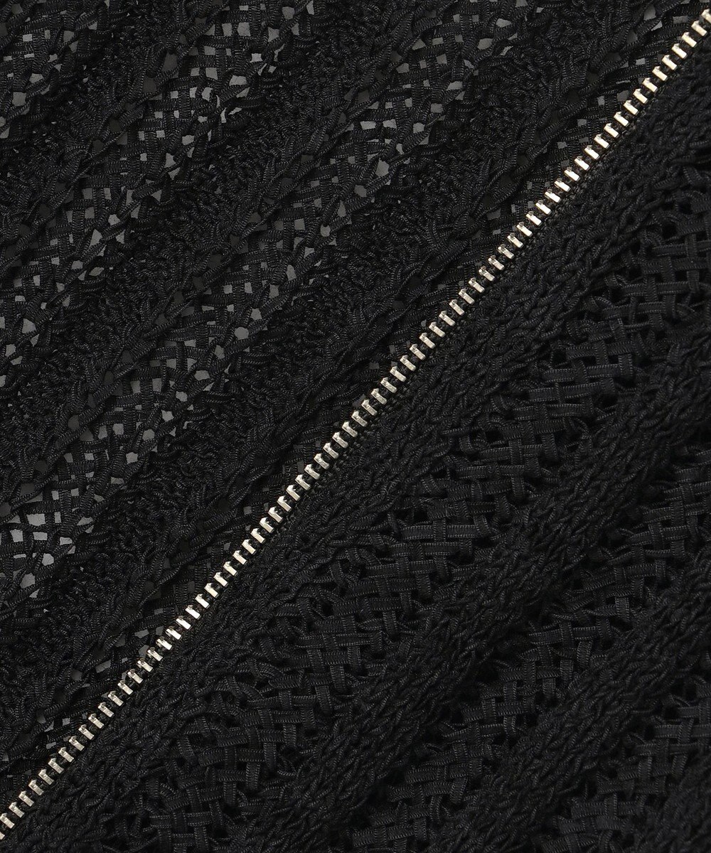 自由区 L ストライプパターンジップ ニット 