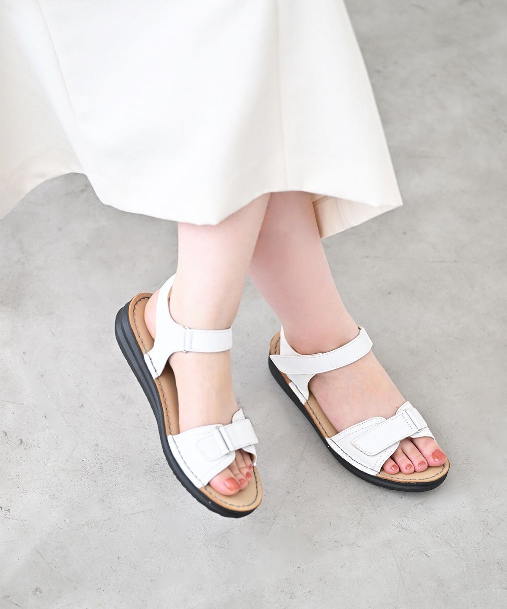 Pointer 本革 甲幅調整 超軽量マジックテープ付きサンダル 