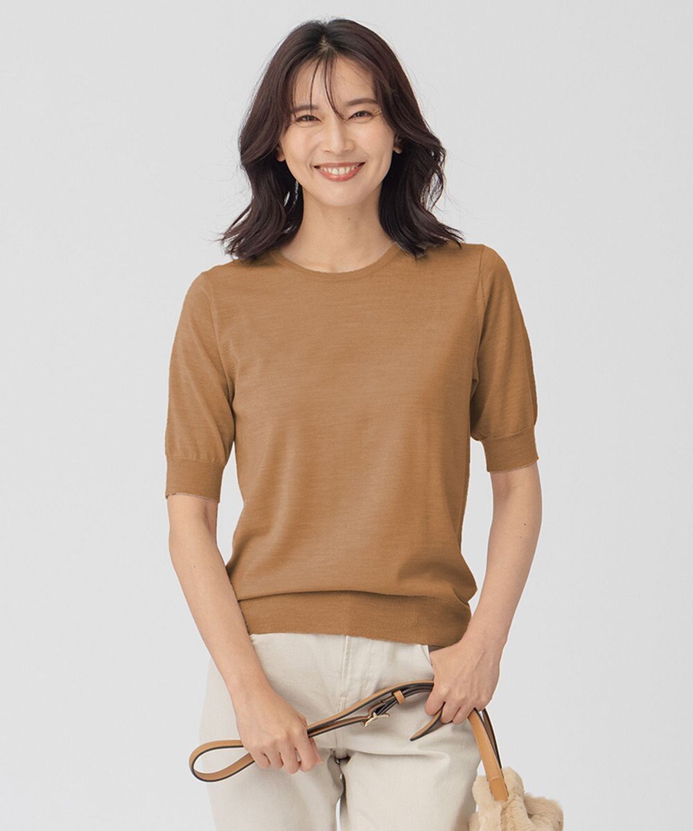 23区 【アンサンブル対応】サステナブルウール 半袖 ニット 