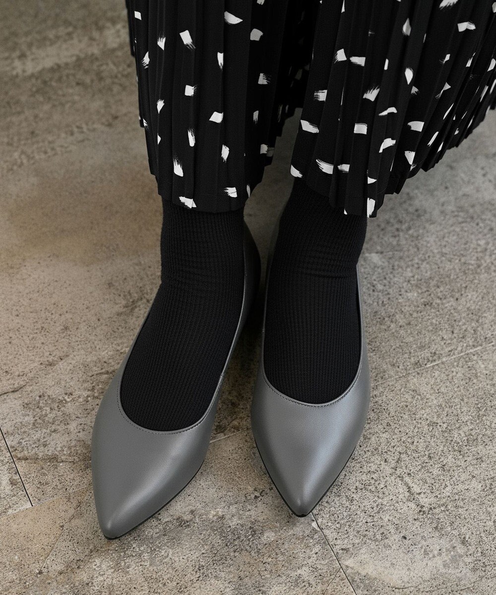 Pointer 日本製 本革美脚ローヒールパンプス 