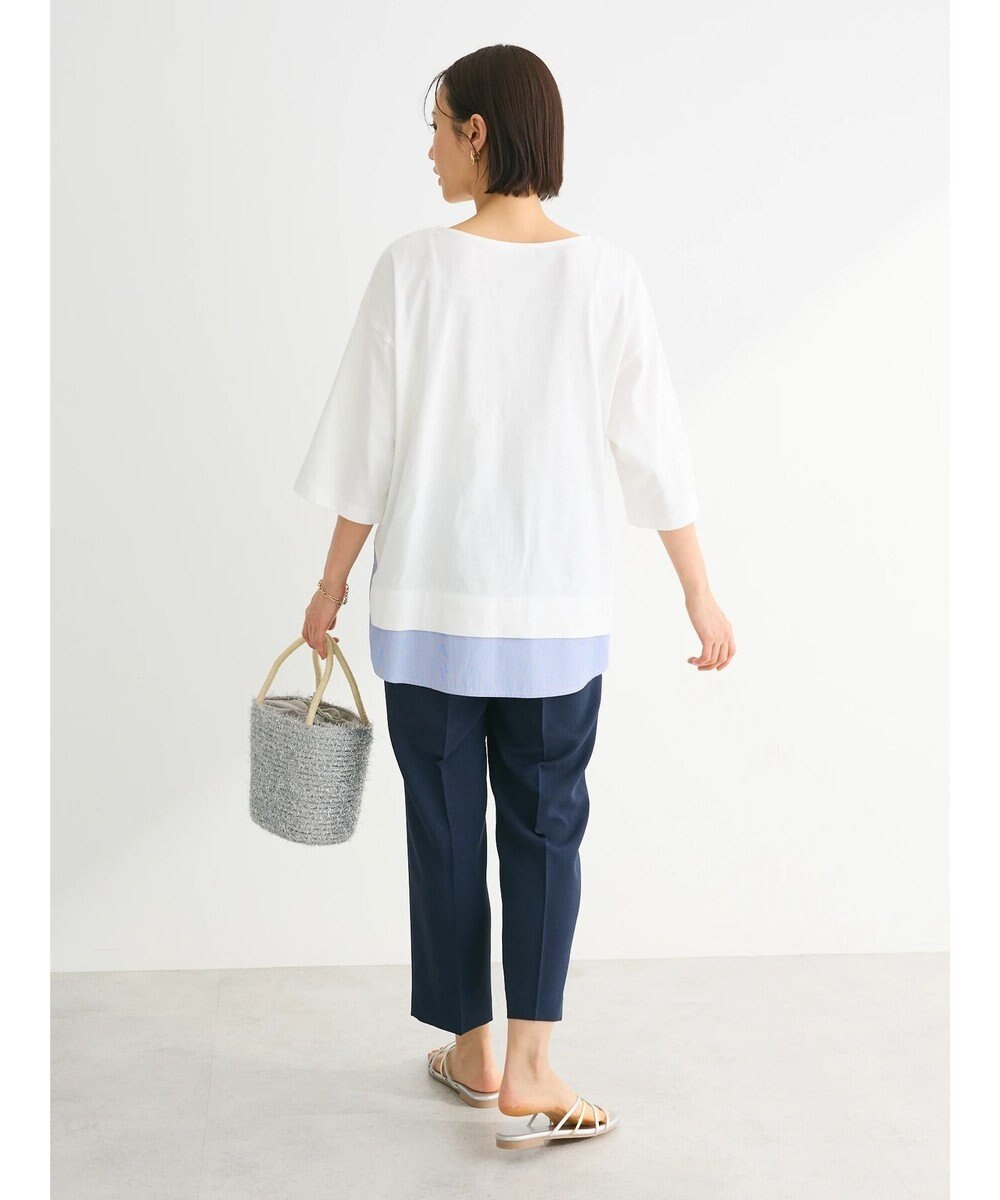 Green Parks 裾ドッキングレイヤー風７分袖プルオーバー 