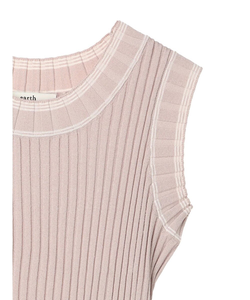 earth music&ecology ノースリーブラインニットプルオーバー 