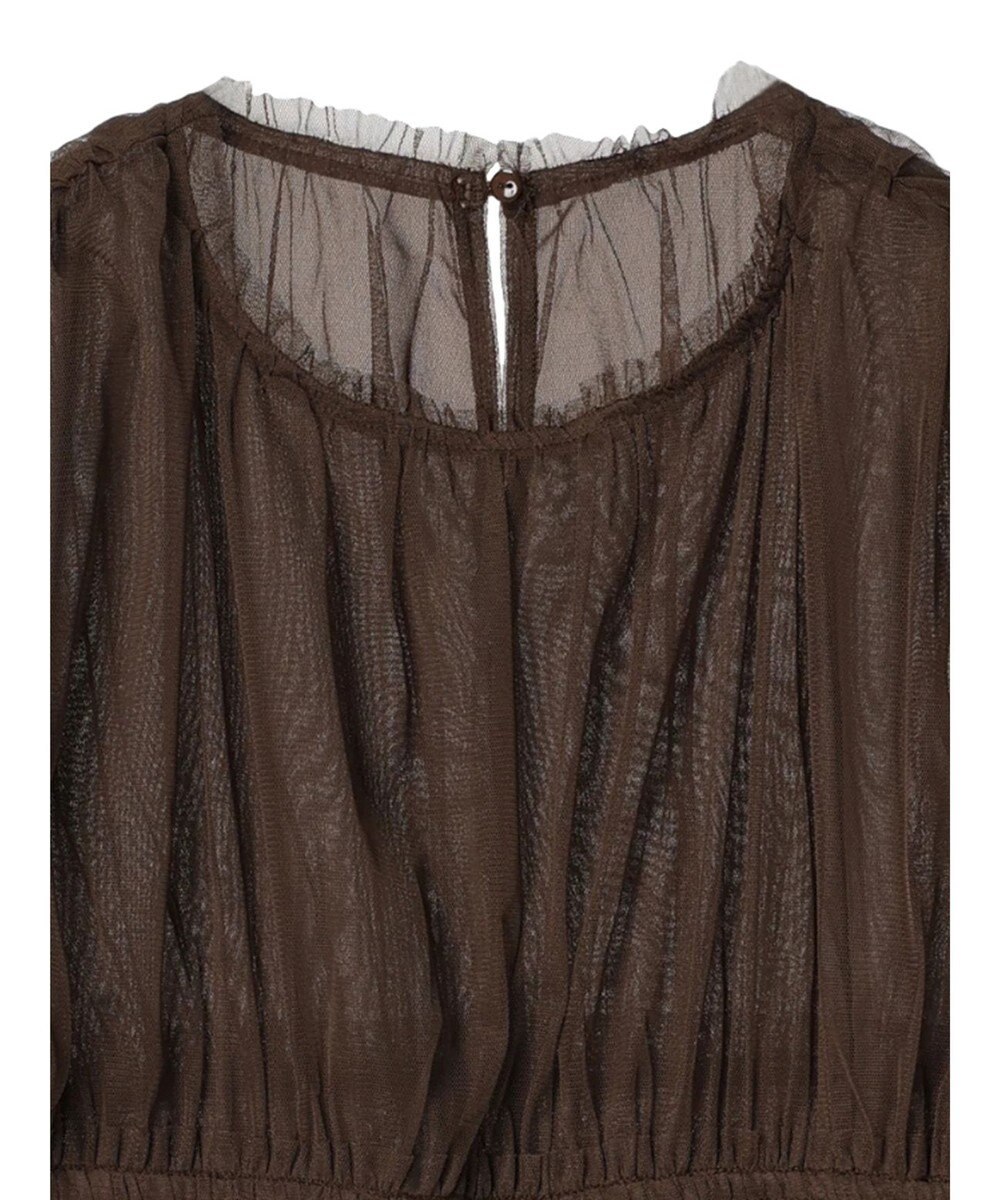 YECCA VECCA チュールギャザーブラウス 