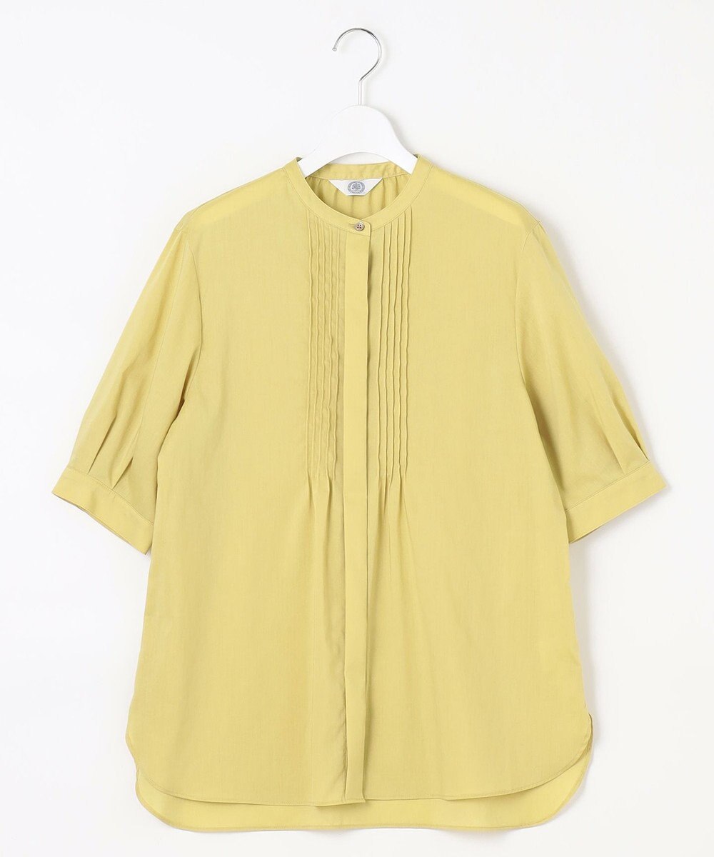 J.PRESS LADIES L 【WEB限定カラーあり・洗える】ラミーポプリン バンドカラー ブラウス 