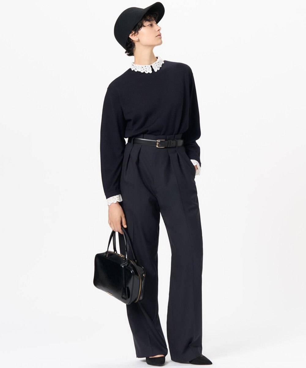 23区 L 【洗える】エンブロイダリーニット 