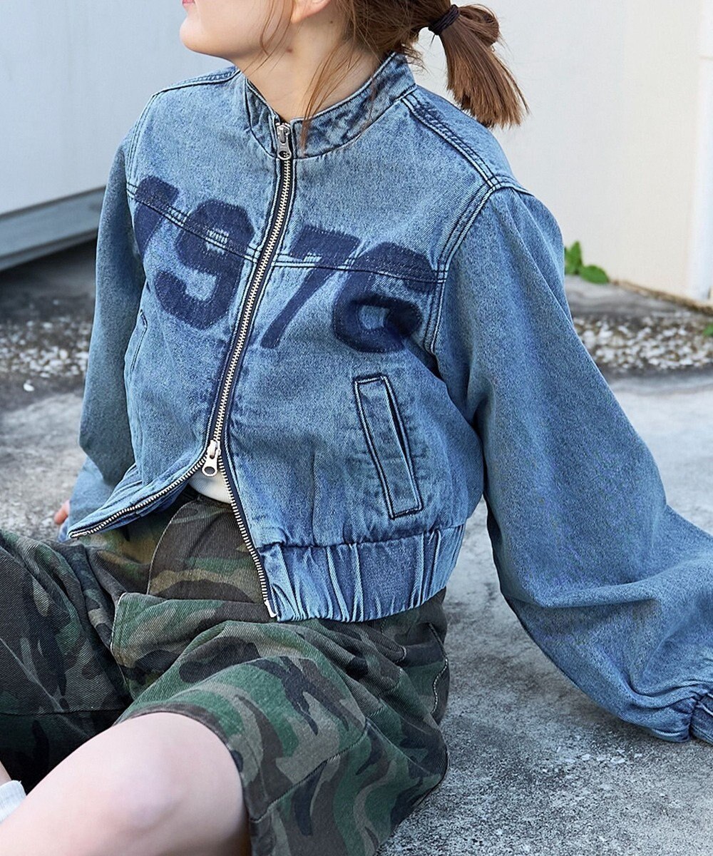 WEGO デニムショートバイカーブルゾン 